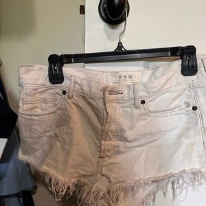 Free people white denim shorts!